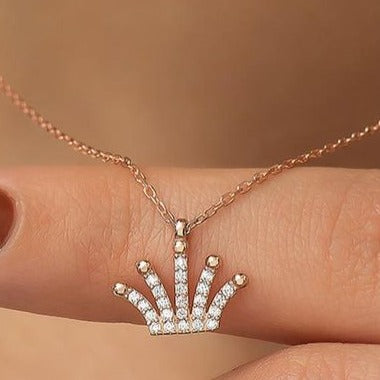 King Crown Shape 2.60Ct White Round Cut Prong Pendant | Birthday Gift Pendant | Minimalist Pendant For Women | Jewelry Collection