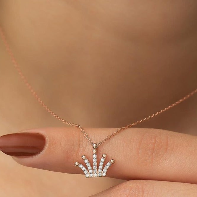 King Crown Shape 2.60Ct White Round Cut Prong Pendant | Birthday Gift Pendant | Minimalist Pendant For Women | Jewelry Collection