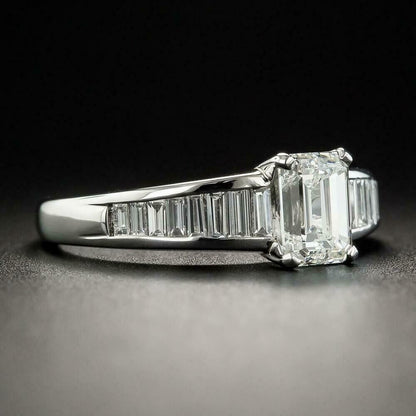 2.80Ct White Emerald Cut Solitaire Ring | Wedding Ring For Bridal | Customize Ring For Women