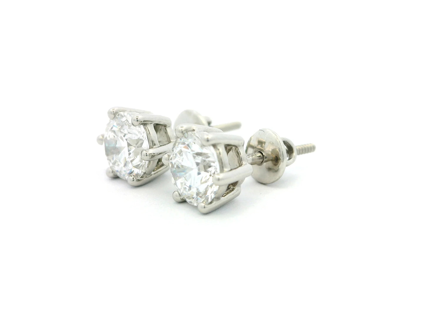 White Round Cut Cubic Zirconia Solitaite Stud Earring | Screw Back Earring For Her | Timeless Design | Proposal Earring