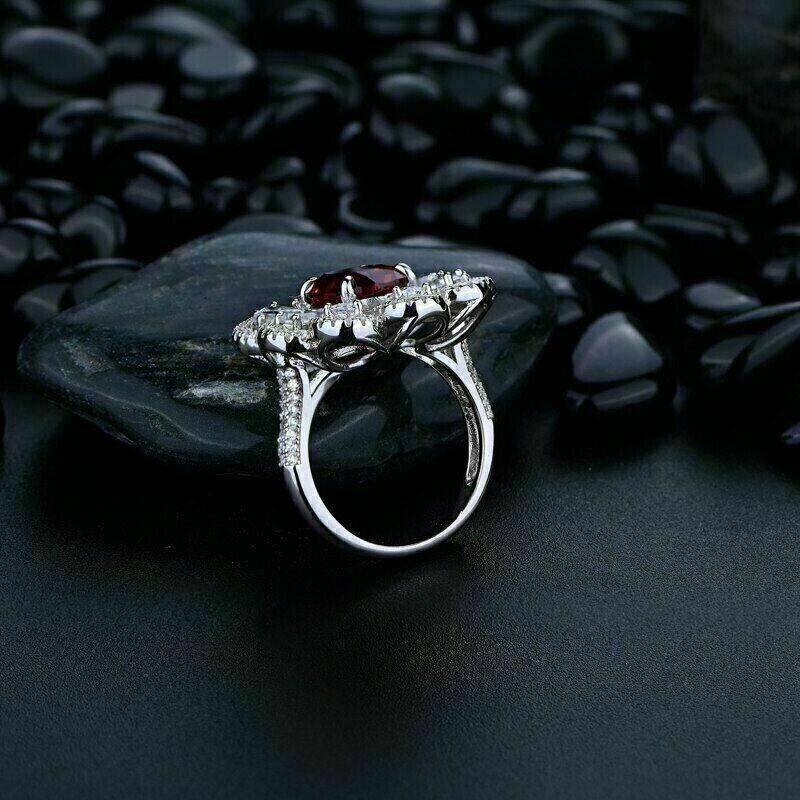 3.20Ct Red Oval Cut Solitaire Ring | Party Wear Ring | Wedding Ring For Bridal | Special Occasion Ring