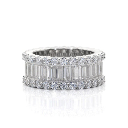 3.20Ct White Baguette Cut Full Eternity Band Ring | Anniversary Gift Ring | Fashion Jewelry