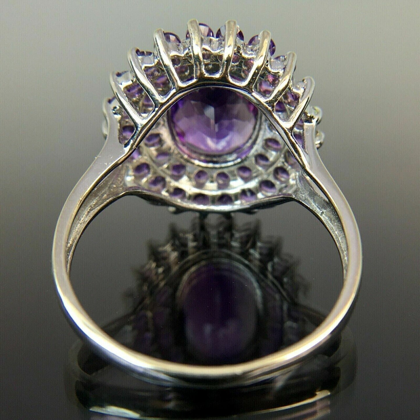 3.30Ct Amethyst Color Oval Cut Double Halo Ring | Party Wear Ring | Designer Ring For Women