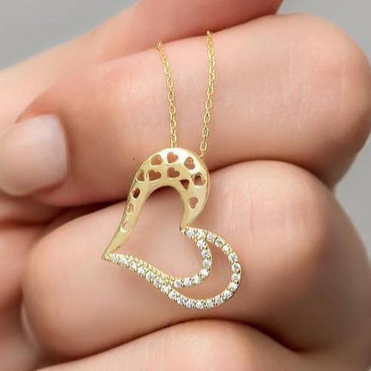 Heart Shape 2.10Ct White Round Cut Pave Pendant | Anniversary Gift Pendant | Beautiful And Charming Pendant | Sentimental Pendant For Women