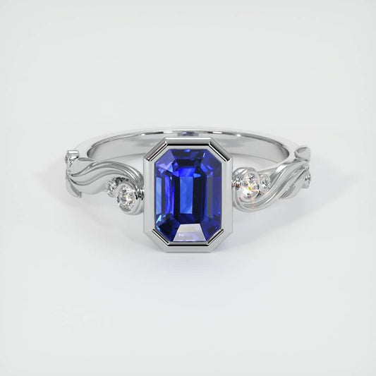 2.8Ct Blue Emerald Cut Bezel Set Ring For Her | Birthday Gift Ring For Sister | Statement Ring For Women | Timeless Design