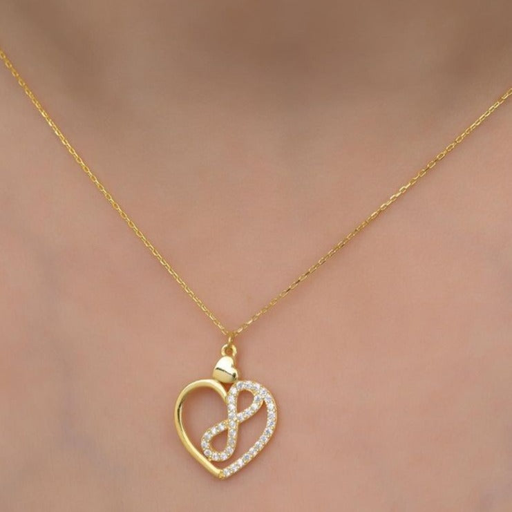 Heart Shape With Infinity 1.80Ct White Round Cut Pave Pendant | Surprise Gift pendant For Her | Forever One Pendant | Jewelry Collection