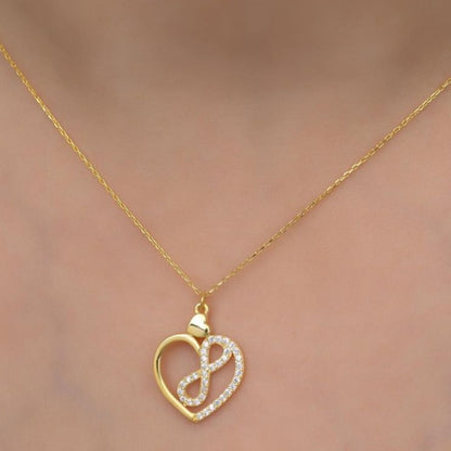 Heart Shape With Infinity 1.80Ct White Round Cut Pave Pendant | Surprise Gift pendant For Her | Forever One Pendant | Jewelry Collection