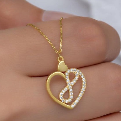 Heart Shape With Infinity 1.80Ct White Round Cut Pave Pendant | Surprise Gift pendant For Her | Forever One Pendant | Jewelry Collection