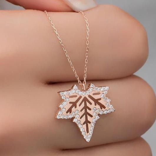 Leaf Shape 2.20Ct White Round Cut Pave Pendant | Anniversary Gift Pendant | Timeless Design | Jewelry Collection