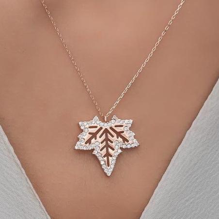 Leaf Shape 2.20Ct White Round Cut Pave Pendant | Anniversary Gift Pendant | Timeless Design | Jewelry Collection