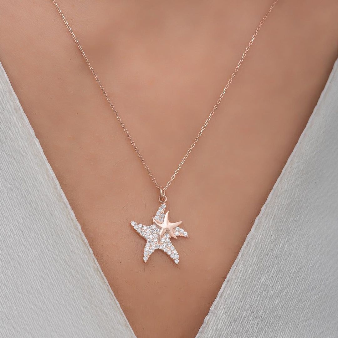 Starfish Shape 2.77Ct White Round Cut Cluster Pendant | Anniversary Gift Pendant For Women | Gorgeous Pendant For Her | Thank You Gift Pendant