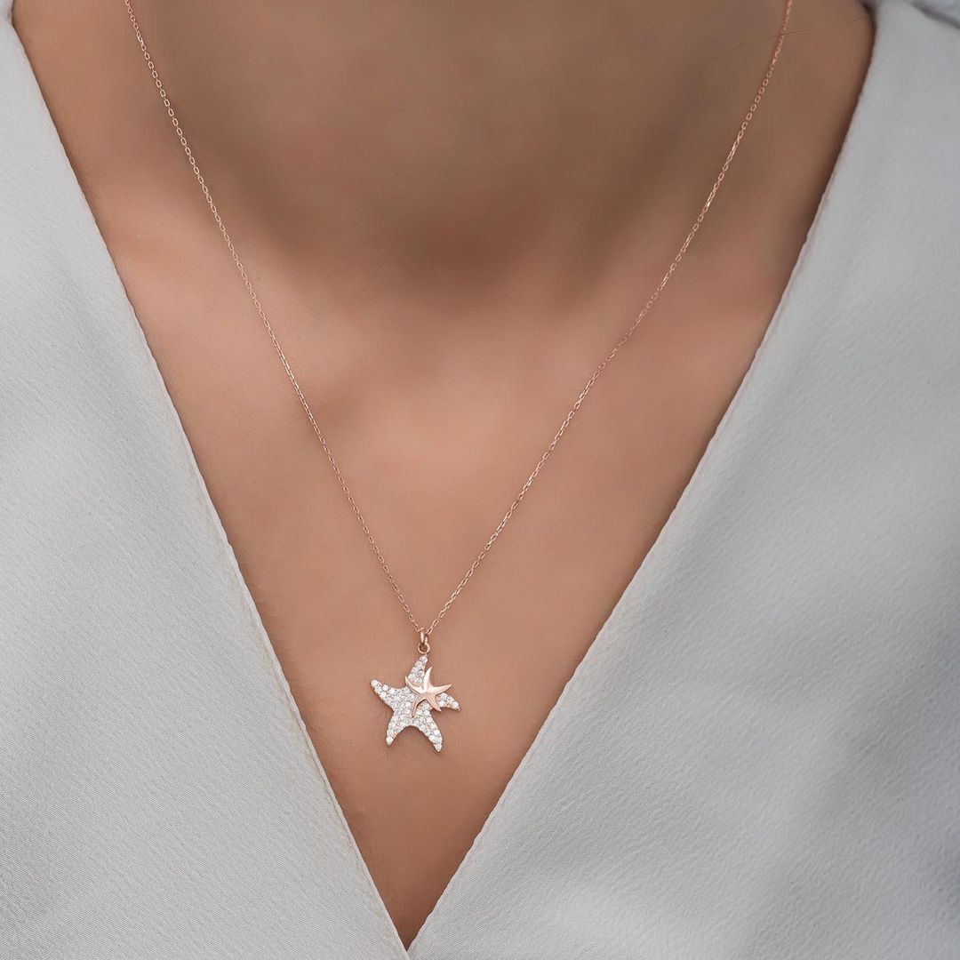 Starfish Shape 2.77Ct White Round Cut Cluster Pendant | Anniversary Gift Pendant For Women | Gorgeous Pendant For Her | Thank You Gift Pendant