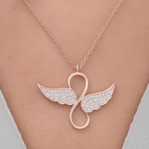 Infinity Wings Shape 2.80Ct White Round Cut Cluster Pendant | Anniversary Gift Pendant For Wife | Glamorous Pendant For Her | Fashion Jewelry