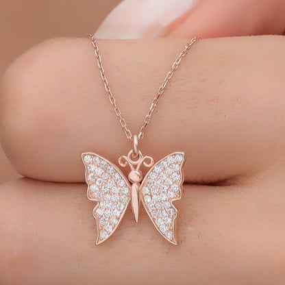 Butterfly Shape 2.88Ct White Round Cut Cluster Pendant | Birthday Gift Pendant | Everyday Elegance Pendant | Women Jewelry