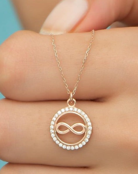 Round Shape 2.55Ct White Round Cut Full Eternity Pendant | Infinity pendant | Party Wear Pendant For Her | Designer Pendant For Women