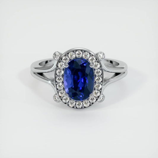 2.8Ct Blue Oval Cut Halo Ring For Her | Split Shank Ring | Birthstone Ring For Women | Bridesmaid Gift Ring