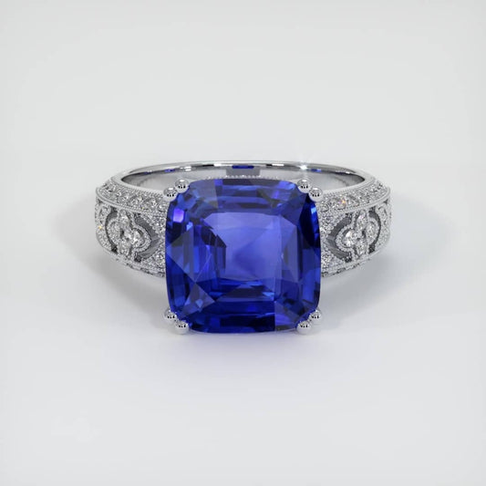 Vintage 3.2Ct Blue Cushion Cut Solitaire Ring | Bridal Wedding Ring | Special Occasion Ring | Women Jewelry Collection