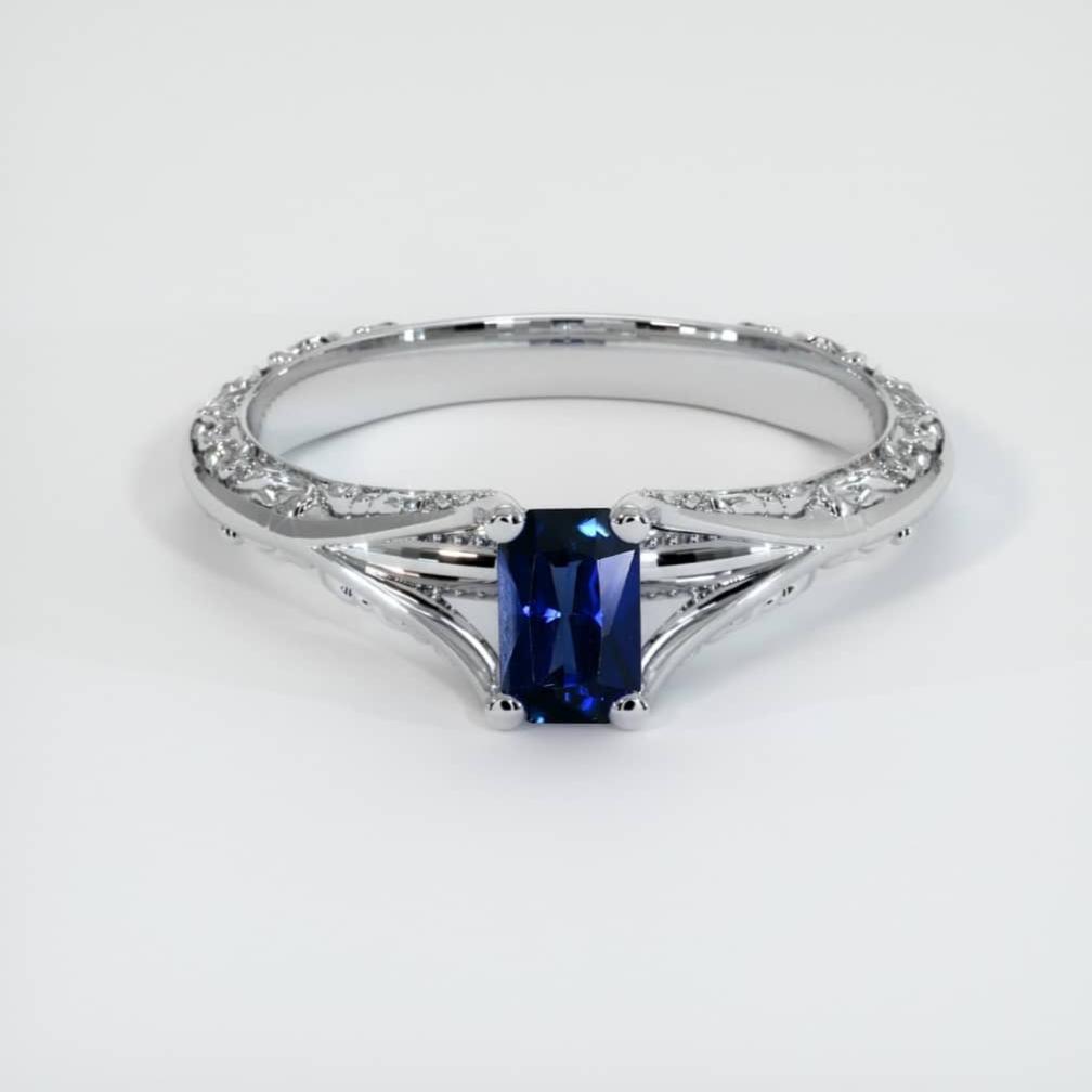 Vintage 2.6Ct Blue Radiant Cut Solitaire Ring | Split Shank Ring For Her | Party Wear Ring For Women | Fashion Jewelry Piece