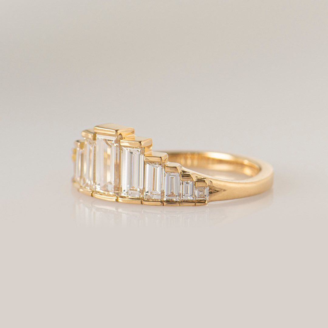 1.5Ct White Baguette Cut Bar Ring | Birthstone Ring |Stacking Ring | Unique Ring