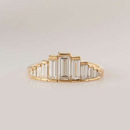 1.5Ct White Baguette Cut Bar Ring | Birthstone Ring |Stacking Ring | Unique Ring