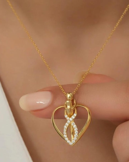 Heart Shape With Infinity 1.50Ct Round Cut Pave Pendant | Lovely Pendant For Her | Forever One Pendant | Jewelry Collection