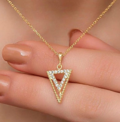 Triangle Shape 1.50Ct White Round Cut Prong Pendant | Special Event Pendant | Classic Pendant For Her | Jewelry Collection