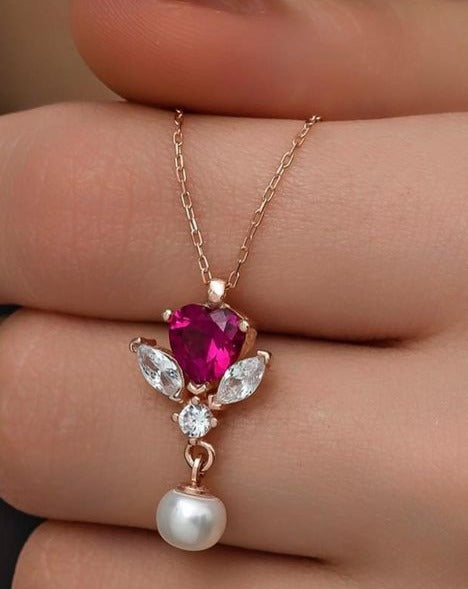 2.55Ct Pink Heart Cut Solitaire Pendant | Wedding Pendant For Women | Bridal Jewelry | Stylish Pendant