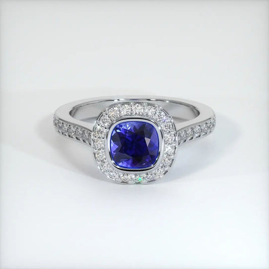 2.6Ct Blue Cushion Cut Bezel Set Ring For Her | Birthstone Gift Ring For Women | Customize Gift Ring | Women Jewelry Collection