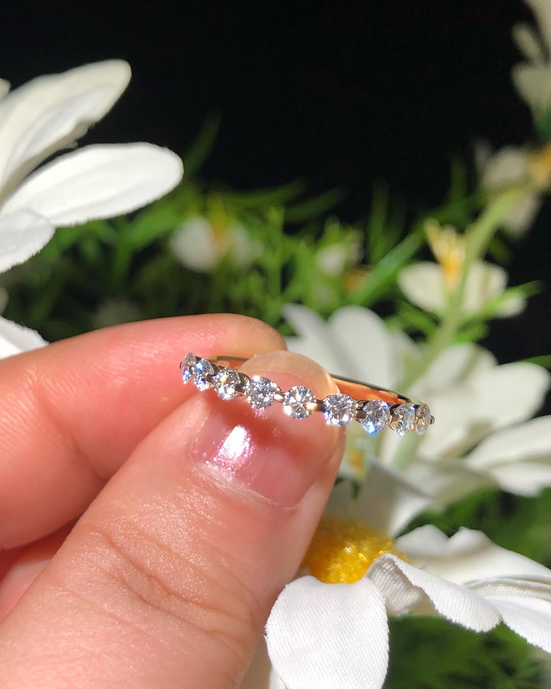 2.50Ct White Round Cut Half Eternity Band Ring | Proposal Band Ring For Girlfriend | Anniversary Band Ring