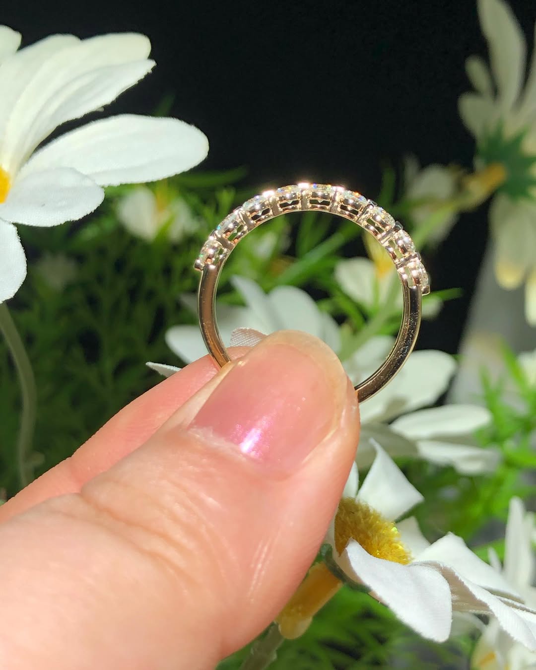 2.50Ct White Round Cut Half Eternity Band Ring | Proposal Band Ring For Girlfriend | Anniversary Band Ring