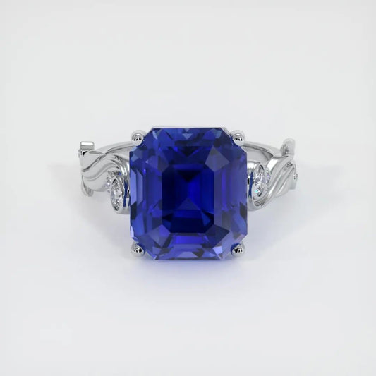 3.2Ct Blue Asscher Cut Solitaire Ring For Her | Party Wear Ring For Women | Bridesmaid Gift Ring | Statement Ring