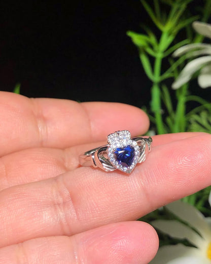 2.60Ct Blue Heart Cut Halo Ring | Valentine's Day Gift For Girlfriend | Proposal Gift Ring | Surprise Gift Ring For Her