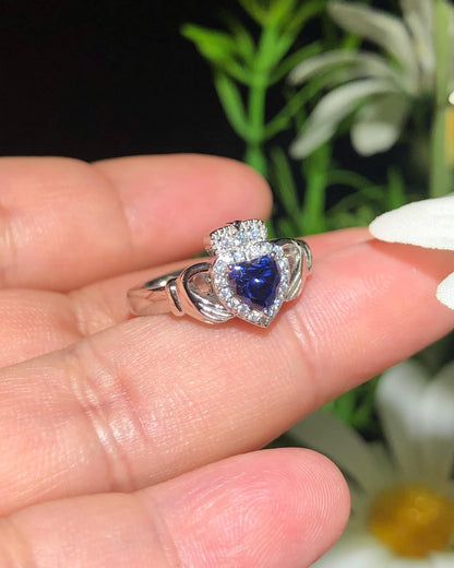 2.60Ct Blue Heart Cut Halo Ring | Valentine's Day Gift For Girlfriend | Proposal Gift Ring | Surprise Gift Ring For Her