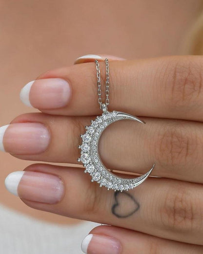 Crescent Shape 2.50Ct White Round Cut Prong Pendant | Anniversary Gift Pendant For Wife | Surprise Gift Pendant For Her | Women Jewelry