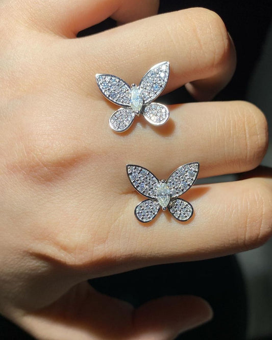 Butterfly Shape White Marquise Cut Cubic Zirconia Solitaire Stud Earring | Proposal Gift Earring For Girlfriend | Thank You Gift Earring | Gorgeous Earring For Women