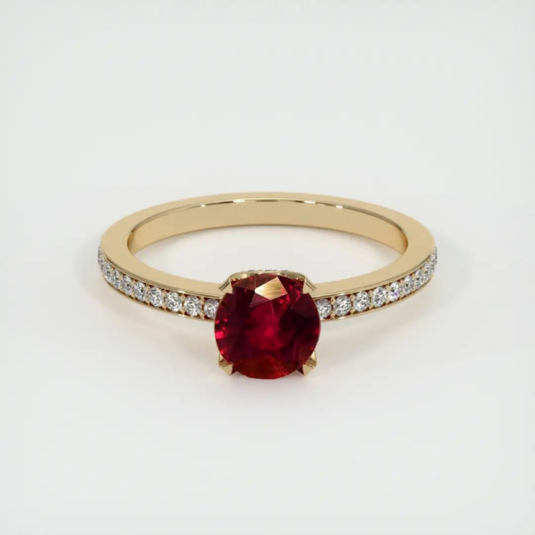 2.4CT Red Round Cut Solitaire Ring | Engagement Ring For Fiancee | Proposal Ring | Daily Wear Ring