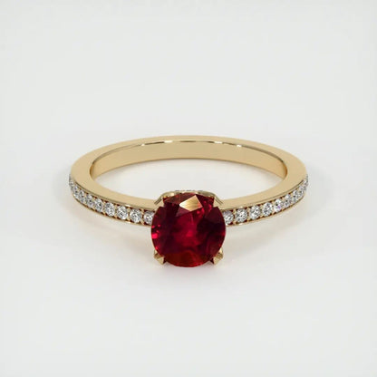 2.4CT Red Round Cut Solitaire Ring | Engagement Ring For Fiancee | Proposal Ring | Daily Wear Ring