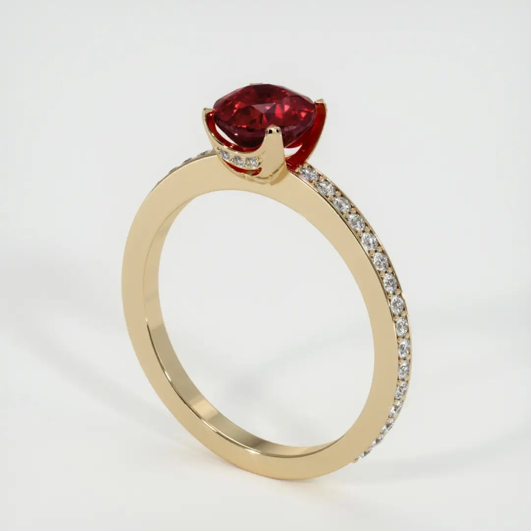 2.4CT Red Round Cut Solitaire Ring | Engagement Ring For Fiancee | Proposal Ring | Daily Wear Ring