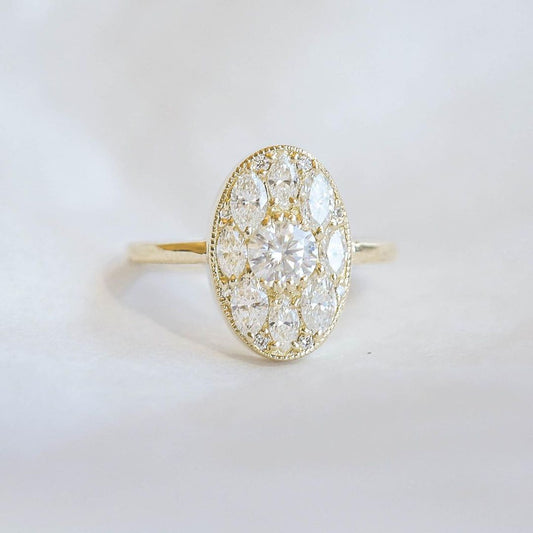 2.5CT White Round Cut Cluster Ring | Bridal Wedding Ring | Timeless Design For Women | Fancy Ring