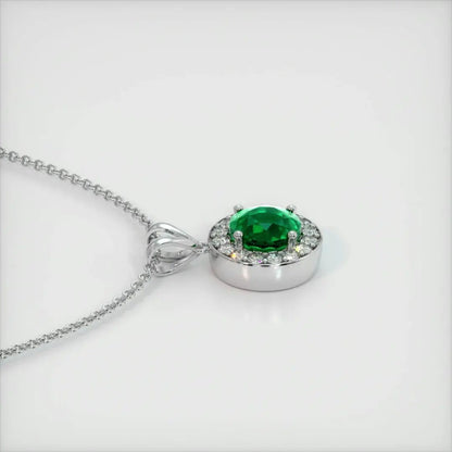 2.70Ct Green Round Cut Halo Pendant | Unique Pendant For Her | Engagement Gift Pendant For Fiancée | Fashion Jewelry