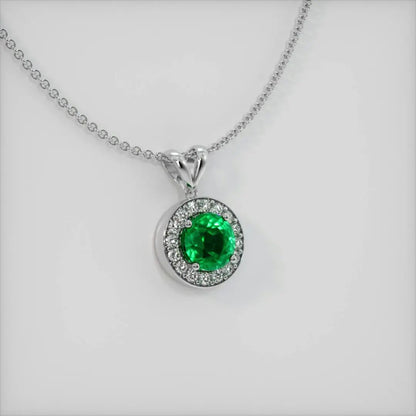 2.70Ct Green Round Cut Halo Pendant | Unique Pendant For Her | Engagement Gift Pendant For Fiancée | Fashion Jewelry