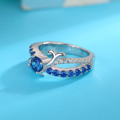 2.55Ct Blue Round Cut Solitaire Ring | Birthday Gift Ring For Sister | Designer Ring For Her