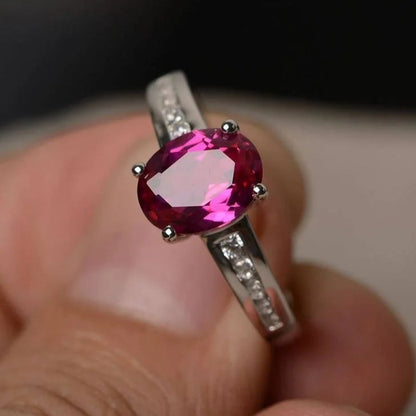 2.8Ct Pink Oval Cut Solitaire Ring | Birthstone Ring For Women | Bridal Jewelry | Fancy Ring