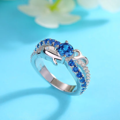 2.55Ct Blue Round Cut Solitaire Ring | Birthday Gift Ring For Sister | Designer Ring For Her