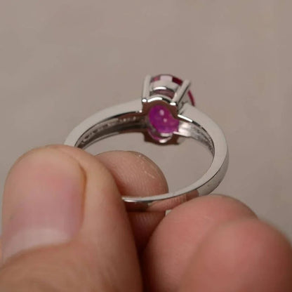 2.8Ct Pink Oval Cut Solitaire Ring | Birthstone Ring For Women | Bridal Jewelry | Fancy Ring