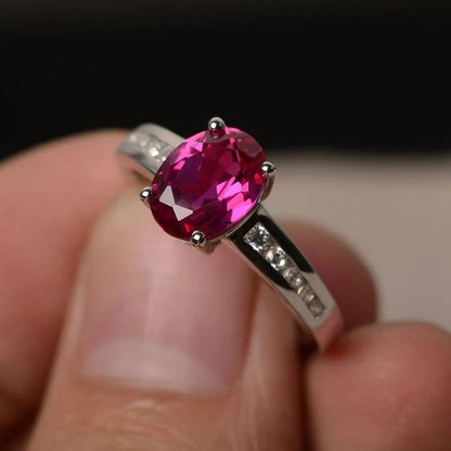 2.8Ct Pink Oval Cut Solitaire Ring | Birthstone Ring For Women | Bridal Jewelry | Fancy Ring