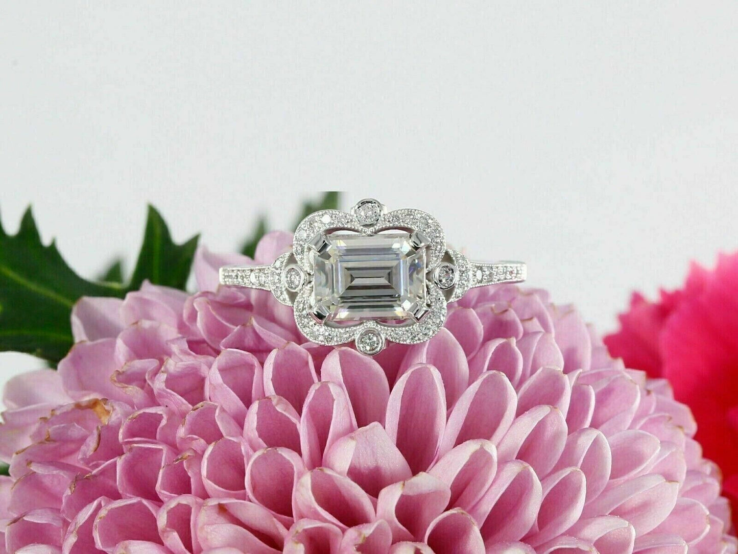 Vintage 2.80Ct White Emerald Cut Solitaire Ring | Wedding Ring For Bridal | Women Jewelry