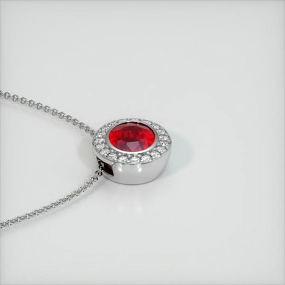 3.10Ct Red Oval Cut Bezel With Halo Pendant | Wedding Gift Pendant For Bridal | Sentimental gift Pendant | High Quality Jewelry