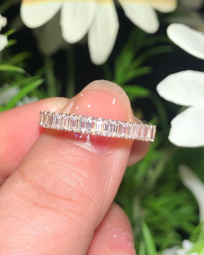 2.88Ct White Baguette Cut Full Eternity Band Ring | Proposal Gift Ring For Girlfriend | Valentine's Day Special Gift Band Ring