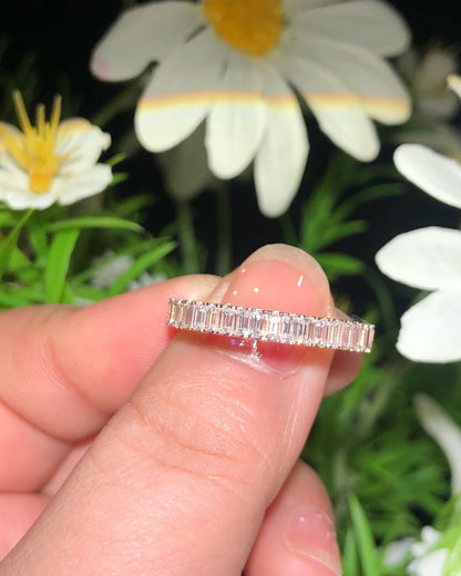 3.10Ct White Baguette Cut Full Eternity Band Ring | Engagement Gift Band Ring For Fiancée | Designer Band Ring For Women